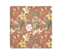 KLL Pochettes de voyage autocollantes en tissu pour appareil photo, objectif d'appareil photo, papillons et fleurs d'été, couleur terre cuite, Fleurs d'été Bégonia Papillons Terre Cuite, 13.8x13.8in