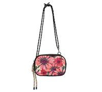 KLL Portefeuille à bandoulière rouge vif pour homme imperméable avec emplacements pour cartes de crédit Petit sac à main noir Take a walk