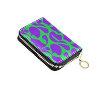 KLL Portefeuille en cuir à motif mystère violet et vert pour femme avec porte-cartes Cion avec blocage RFID et fermeture éclair