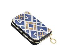 KLL Portefeuille octogonal plat en cuir à motif géométrique pour femme avec porte-monnaie Cion bloquant RFID porte-cartes de crédit avec fermeture éclair
