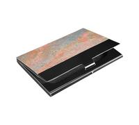 KLL Post-Impressionism The Lonely Ones Porte-cartes de visite ultra fin avec cuir et acier inoxydable pour voyage, maison ou bureau