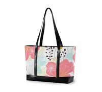 KLL Printemps coloré fleurs mode ordinateur cas pour ordinateurs portables avec fermeture éclair sac fourre-tout pour le travail grand sac à main pour femme travail avec estuche para ordinateur