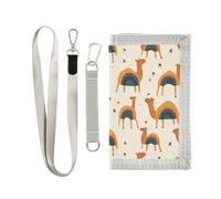 KLL Rainbows Camel Portefeuille à trois volets pour femme minimaliste décontracté avec lanière