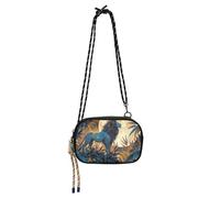 KLL Sac à bandoulière Art Lion bleu jungle West pour homme pratique avec fentes pour cartes de crédit Sac à bandoulière Date