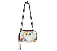 KLL Sac à bandoulière chic bohème mignon noir pour femme avec emplacements pour cartes de crédit Sac de poitrine décontracté pour téléphone Prenez un repas
