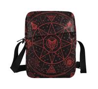 KLL Sac à bandoulière gothique rouge noir Halloween Tarot Astrologie pour homme Sac à bandoulière en cuir vegan Sac à bandoulière Shopping Lady Sac à main