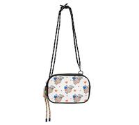 KLL Sac à bandoulière hippopotame drôle animal volant blanc cœur orange noir sac à bandoulière pour femme mode avec sangle réglable en nylon petit sac à bandoulière pour téléphone Have a meal