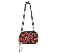 KLL Sac à bandoulière mignon fruits rouges pour femme avec fentes pour cartes de crédit Sac pour téléphone portable Take a walk