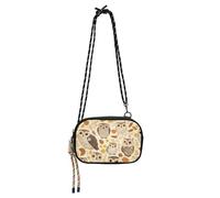 KLL Sac à bandoulière Safari Safari Hiboux Automne Noir pour femme avec sangle réglable en nylon Petit sac à bandoulière pour téléphone portable Take a walk