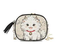 KLL Sac à bandoulière tendance avec bandoulière réglable Motif bêtes mythiques de la mythologie chinoise ancienne Noir