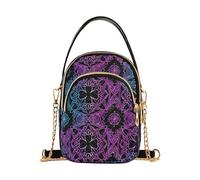 KLL Sac à bandoulière tendance style arabesque mandala bohème ethnique bohème avec plusieurs poches pour femme pour les voyages