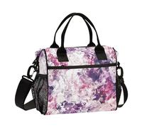 KLL Sac à bandoulière violet style aquarelle abstrait pour femmes, boîte à déjeuner avec bandoulière, refroidisseur pour homme pour voyage loncheras grandes para Hombres de Trabajo