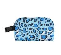 KLL Sac à déjeuner isotherme étanche avec boucle pour plage, voyage, peau d'animal léopard bleu noir