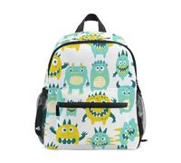 KLL Sac à dos de sécurité pour fille Motif petits monstres Vert Jaune, Cute Little Monsters Vert Jaune, Medium, Tendance