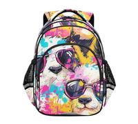 KLL Sac à dos d'école de voyage pour filles, garçons, étudiants, sac d'école pour garçons, sacs de jour de voyage, dessin animé Can Love lunettes de soleil, panda