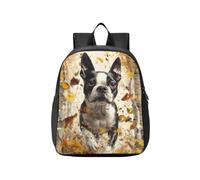 KLL Sac à dos imperméable pour enfants 3D Boston Dog Trees
