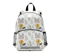 KLL Sac à dos pour enfants Motif feuilles vertes de loup | Sacs à livres avec clip de poitrine, pour maternelle, mochilas escolares para ni?os