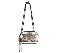 KLL Sac à main 3D en forme de chat en colère de dessin animé pour homme, pratique avec sangle réglable, petit sac à main pour randonnée, voyage