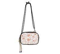 KLL Sac à main rétro à motif floral pour femme avec fentes pour cartes de crédit, sac de poitrine décontracté pour téléphone, pour prendre un repas