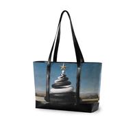 KLL Sac à main simple noir et blanc avec motif de serpent Merry Christmas Tree pour femme 35,6 cm avec fermeture éclair Grand sac à main pour université avec déjeuner Maletin ejecutivo para mujer