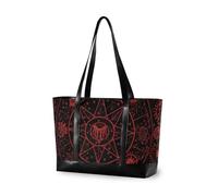 KLL Sac fourre-tout gothique rouge noir Halloween tarot astrologie essentiel avec ordinateur portable avec sac fourre-tout zippé grand sac à main pour femme avec bolsos secret para mujeres