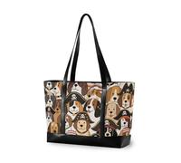 KLL Sac fourre-tout rétro pour ordinateur portable avec fermeture éclair - Grand sac à main pour voyage, piscine, natation, plage, vacances - Avec bolsos secret