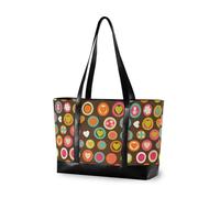 KLL Sac pour ordinateur portable de 14 pouces en forme de cœur et de fleur, design rétro, avec fermeture éclair, grand sac à main pour le travail infirmier, avec tablette bolso de trabajo para mujer