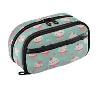 KLL Sacs à crayons en PVC de grande capacité (prop3) pour enfants - Joli cupcake - Motif cœur harmonie