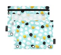 KLL Sacs à crayons tendance à pois sans couture à 3 trous pour classeur à 3 anneaux avec 3 trous pour fournitures Ofhce pour enfants