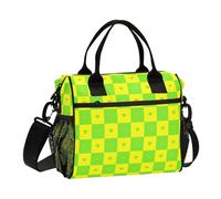 KLL Sacs à déjeuner Buffalo à carreaux jaunes et verts pour homme avec bandoulière pour femme pour le bureau bulto de comida para el Trabajo