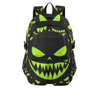 KLL Sacs à dos de voyage pour ordinateur portable pour femmes et hommes visage de monstres verts effrayants