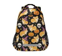 KLL Sacs à dos d'Halloween pour chiens avec sangle de poitrine et tête de mort pour l'école de 1ère année garçons filles mochilas escolares para ni