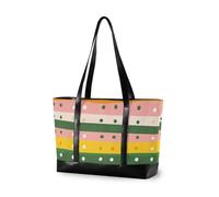 KLL Sacs fourre-tout pour ordinateur portable à rayures colorées et d'origine pour femme avec fermeture éclair pour ordinateur portable pour le travail, grand sac à main pour voyage, cadeaux de plage