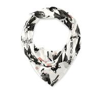 KLL Samurai Cat Warrior Ink Square Silk Head Hair Scarf Hijab Elegantes Silk Neck Scarf for women for head bufanda para mujer elegant