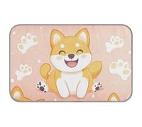 KLL Shiba Inu Tapis de refroidissement d'été auto-rafraîchissant pour chats d'intérieur Motif patte orange Taille M