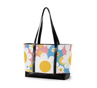 KLL Simple White Blooms Sac de voyage tendance pour femme avec fermeture éclair 35,6 cm Grand sac à main pour maman avec bolsas para computadoras de mujer