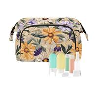 KLL Style Of Georgia O'keeffe Trousse de maquillage étanche Motif marguerites et fleurs