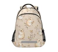 KLL Sweet Hamster Mouse Sac à dos beige avec clip de poitrine pour étudiant Mochilas escolares para ni?os de 10 a?os