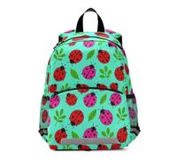 KLL Sweet Little Ladybugs Pattern Teal Sac à dos personnalisé pour enfants | Sacs à livres avec sangle de poitrine, pour bébé, mochila para ni?os