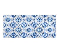 KLL Tapis de souris de bureau antidérapant traditionnel contre le mauvais œil Bleu 80 x 30 cm