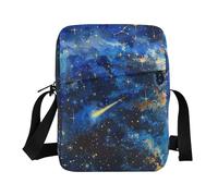 KLL The Starry Sky A Shooting Star Passing by Cute Messenger Bag Vegan Leather Mens Crossbody Bag Casual Shoulder Handbags For Women