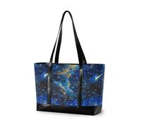 KLL The Starry Sky A Shooting Star Passing by Sac fourre-tout robuste pour femme avec fermeture éclair pour ordinateur portable pour le travail Grand sac à main pour enseignant avec bolsa à couches