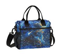 KLL The Starry Sky A Shooting Star Passing by Thermal Lunch Boxes with Shoulder Shoulder Lunch Tote Bag for Women for Gym lonchera para adultos