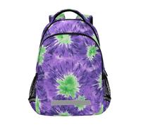 KLL Tie-dye111 Sac à dos de tennis pour enfants avec clip de poitrine Violet et vert
