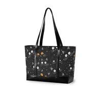 KLL Topper Sac à main imperméable pour ordinateur portable avec fermeture éclair pour ordinateur portable Noir Halloween Grand sac à main pour collège avec couche cartera para ordinateur portable de