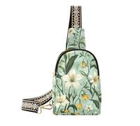 KLL Trendy Beauty Spring Flowers Sac banane antivol pour femme Vert
