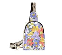 KLL Trendy Beauty Spring Flowers Sac banane coloré pour femme Sac banane antivol noir pour randonnée
