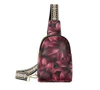 KLL Trendy The Crimson Daisy Sac banane multifonction en cuir marron pour homme
