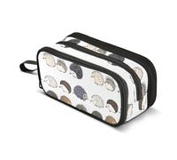KLL Trousse à crayons de grande capacité avec fermeture éclair légère pour adolescentes, filles, université, cuet échidna, blanc