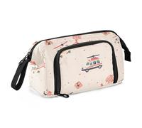 KLL Trousse à crayons de grande capacité légère pour l'école pour adolescents élémentaires, ambulance, voiture, hélicoptère, rose poudré